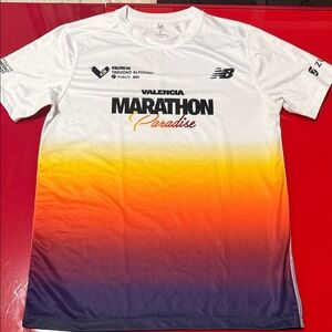 New Balance Men's 2025 Valencia Marathon Tee - White, Orange, Purple